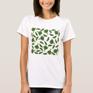 Camiseta Patrón de hojas de espinacas verdes