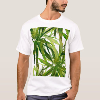 Camiseta Patrón de hojas de palmera pintado a mano