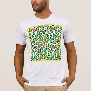 Camiseta Patrón de hojas de ráfaga de color intenso