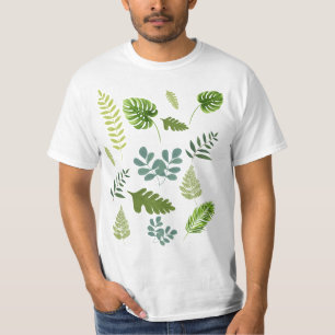Camiseta Patrón de hojas de selva tropical - Verde botánico