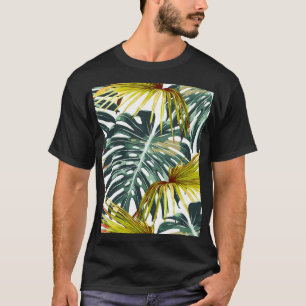 Camiseta Patrón de hojas de selva tropical vintage