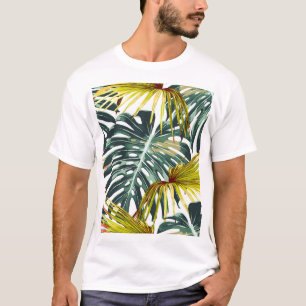 Camiseta Patrón de hojas de selva tropical vintage