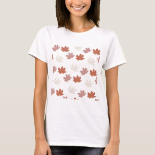 Camiseta Patrón de hojas florales de otoño rojas marrones Y