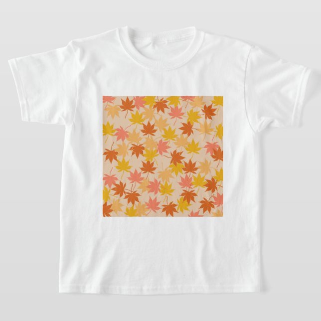 Camiseta Patrón de hojas florales y de 2000 de Naranja marr (Distribución)
