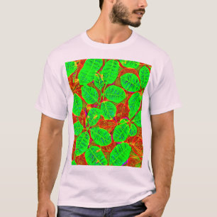 Camiseta Patrón de hojas verdes