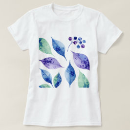 Camiseta Patrón de hojas y bayas