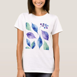 Camiseta Patrón de hojas y bayas