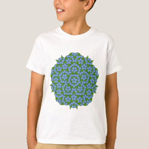 Camiseta Patrón de hombus penrose verde y azul