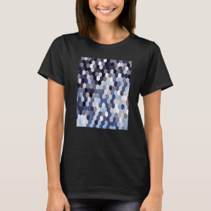 Camiseta Patrón De Honeycomb En Tonos Azules Pintura De Hex
