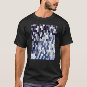 Camiseta Patrón De Honeycomb En Tonos Azules Pintura De Hex