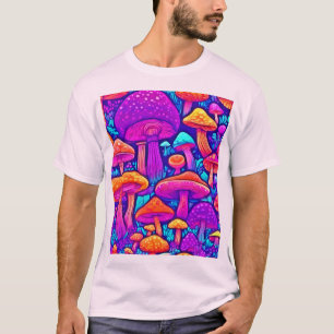 Camiseta Patrón de hongos coloridos