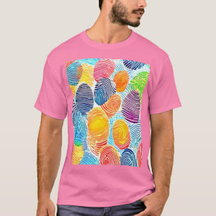 Camiseta Patrón de huellas digitales coloridas