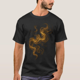 Camiseta patrón de humo dorado