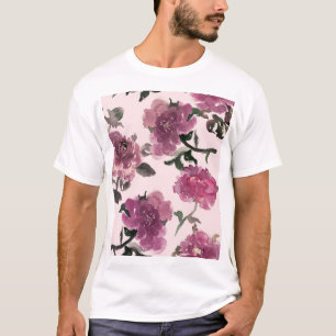 Camiseta Patrón de Ilustracion de las flores de color de ag