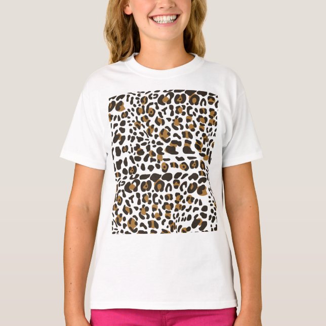 Camiseta Patrón de impresión animal de leopardo jaguar (Anverso)