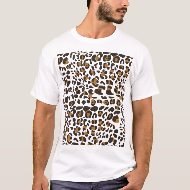 Camiseta Patrón de impresión animal de leopardo jaguar (Anverso)