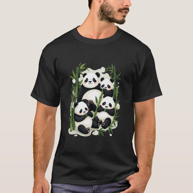 Camiseta Patrón de impresión general de Panda y Bambú Adora (Anverso)