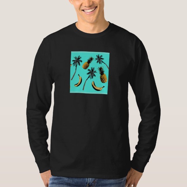 Camiseta Patrón de Impresión Tropical (Anverso)