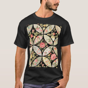 Camiseta Patrón de infiltración de brillo de mosaico floral