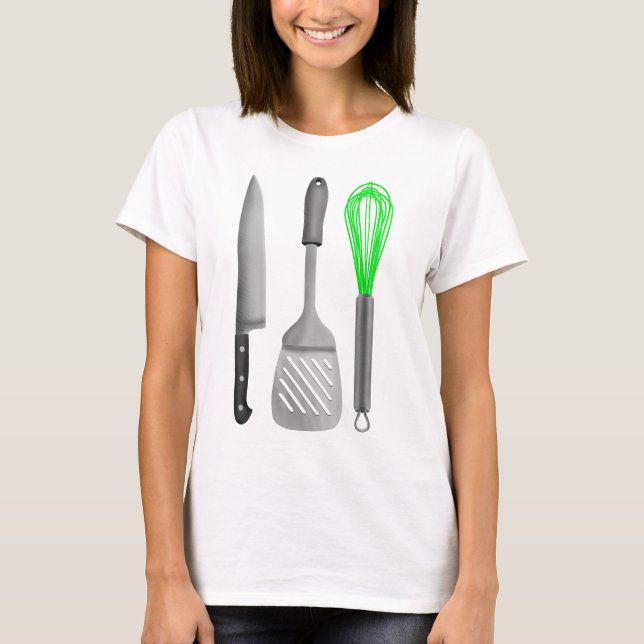 Camiseta patrón de intensilios de cocina (Anverso)