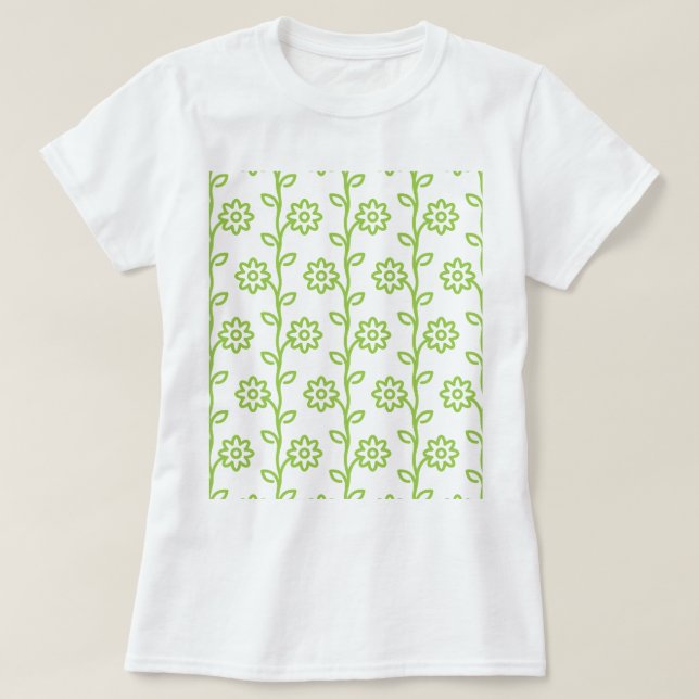 Camiseta Patrón de jardín de flores planas (Diseño del anverso)