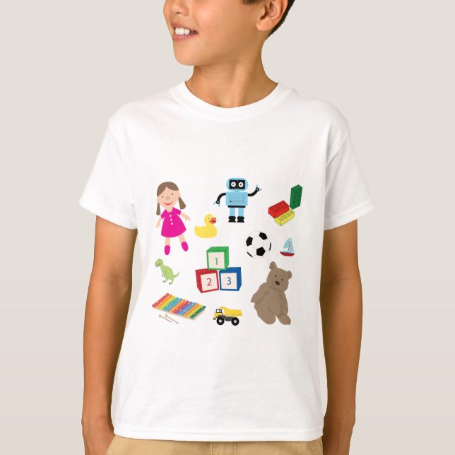 Camiseta Patrón de juguetes para niños (Anverso)