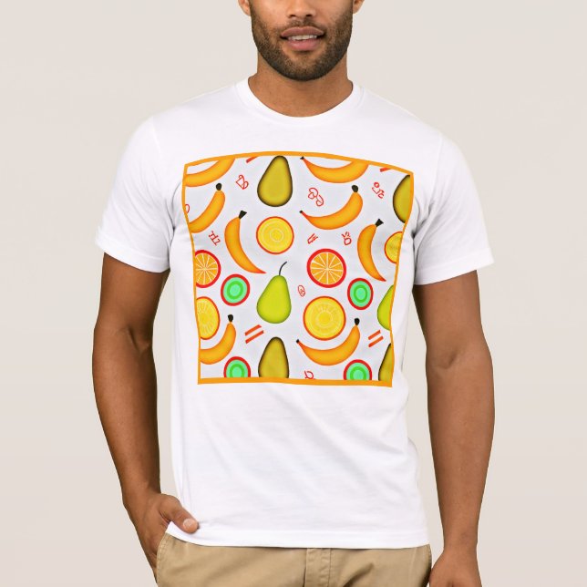 Camiseta Patrón de Kaleidoscopio de Fruto Vibrante (Anverso)
