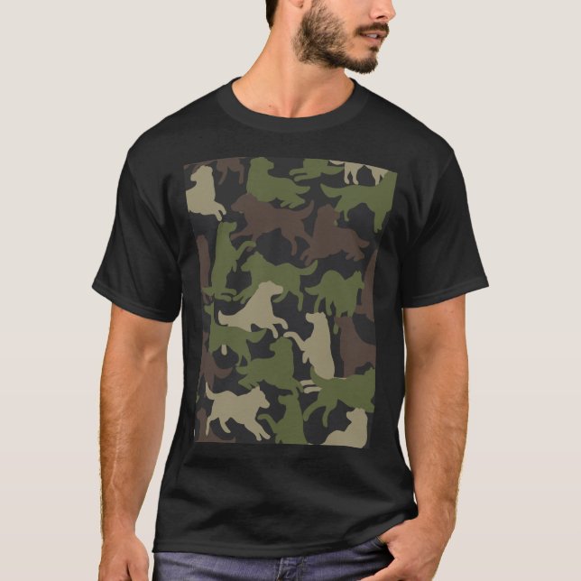 Camiseta Patrón de Labrador Camo para la recuperación de ca (Anverso)