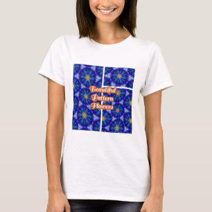 Camiseta Patrón de las flores azules abstractas