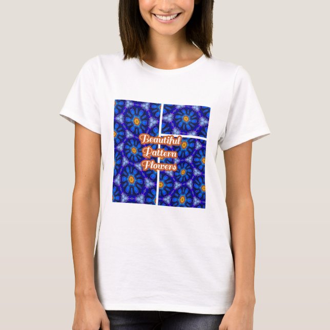 Camiseta Patrón de las flores azules abstractas (Anverso)