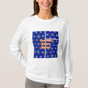 Camiseta Patrón de las flores azules abstractas
