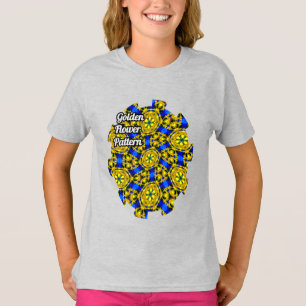 Camiseta Patrón de las flores doradas de bonito