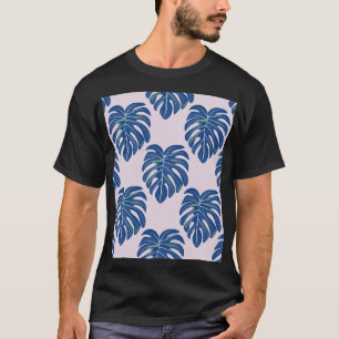 Camiseta Patrón de las hojas tropicales de moda sin foco