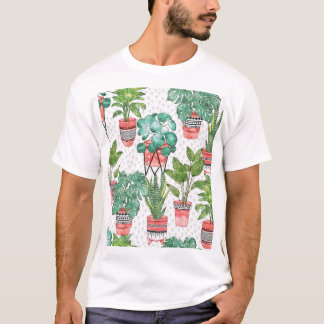 Camiseta Patrón de las macetas de la planta de Cotta de Ter