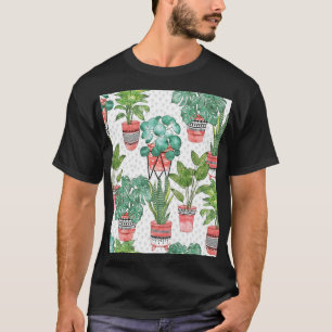 Camiseta Patrón de las macetas de la planta de Cotta de Ter