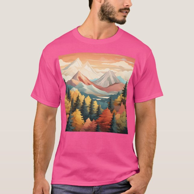 Camiseta Patrón de las montañas de la naturaleza activo (Anverso)