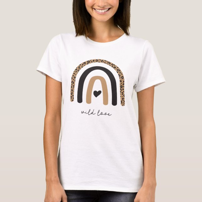 Camiseta Patrón de leopardo arco iris (Anverso)