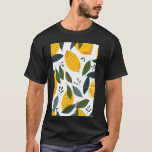 Camiseta Patrón de limón Art Color de agua Minimalista de f