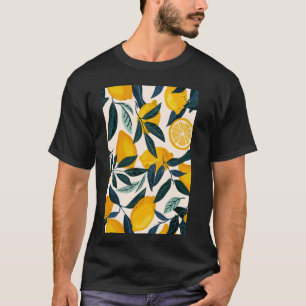 Camiseta Patrón de limón Arte Fruta Minimalista 1