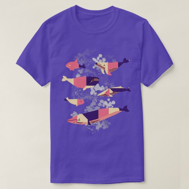 Camiseta Patrón de línea geométrica rosa y púrpura de balle (Diseño del anverso)
