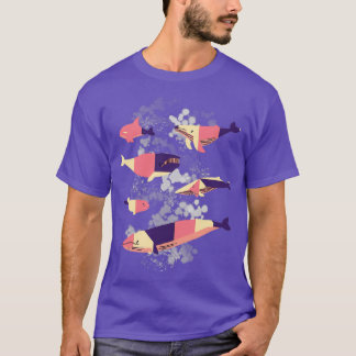 Camiseta Patrón de línea geométrica rosa y púrpura de balle