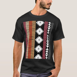 Camiseta Patrón de líneas coloreadas étnicas nativas