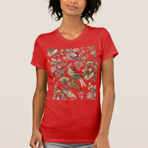 Camiseta Patrón de loros tropicales de Art Nouveau vintage
