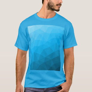 Camiseta Patrón de malla geométrica con gradiente cian azul