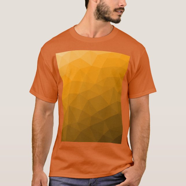 Camiseta Patrón de malla geométrica con gradiente naranja (Anverso)