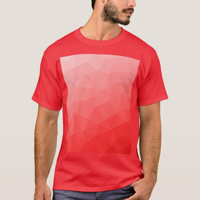 Camiseta Patrón de malla geométrica con gradiente rojo (Anverso)