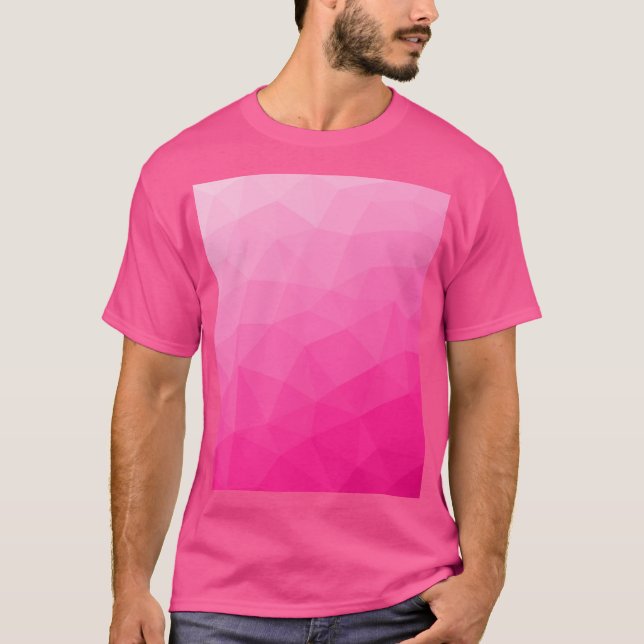Camiseta Patrón de malla geométrica con gradiente rosa cali (Anverso)