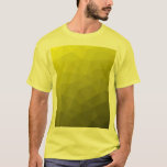 Camiseta Patrón de malla geométrica de gradiente amarillo<br><div class="desc">Camiseta geométrica moderna y elegante para cualquiera. Patrón de malla geométrica de gradiente amarillo triángulos brillantes sombríos. Malla geométrica triangular con diseño de gradiente oscuro.</div>