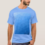 Camiseta Patrón de malla geométrica de gradiente azul claro<br><div class="desc">Camiseta geométrica moderna y elegante para cualquiera. Patrón de malla geométrica de gradiente azul claro triángulos brillantes sombríos. Malla geométrica triangular con diseño de gradiente oscuro.</div>