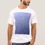 Camiseta Patrón de malla geométrica de gradiente azul gris<br><div class="desc">Camiseta geométrica moderna y elegante para cualquiera. Patrón de malla geométrica de gradiente azul gris triángulos brillantes sombríos. Malla geométrica triangular con diseño de gradiente oscuro.</div>